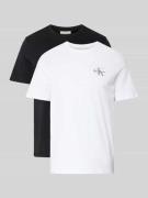 Calvin Klein Jeans T-Shirt mit Rundhalsausschnitt und Logo in Weiss, G...