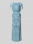 Christian Berg Cocktail Abendkleid mit Perlen und Pailletten in Rauchb...