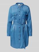 Vila Knielanges Kleid mit Druckknopfleiste Modell 'BISTA' in Jeansblau...