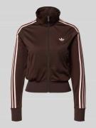 adidas Originals Regular Fit Sweatjacke mit Logo-Stitching in Schoko, ...
