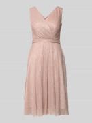 TROYDEN COLLECTION Knielanges Cocktailkleid mit V-Ausschnitt in Rose, ...