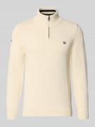 Superdry Slim Fit Pullover in Strick-Optik in Offwhite, Größe L