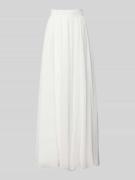 Luxuar Maxirock aus Chiffon mit Reißverschluss in Offwhite, Größe 36