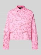 s.Oliver BLACK LABEL Regular Fit Hemdbluse aus Baumwoll-Mix in Rosa, G...