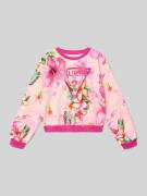 Guess Regular Fit Sweatshirt mit Logo-Print in Rosa, Größe 128