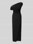 LACE & BEADS Abendkleid mit Raffungen und Gehschlitz in Black, Größe L