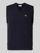 Lacoste Regular Fit Pullunder aus Baumwoll-Mix in Dunkelblau, Größe L