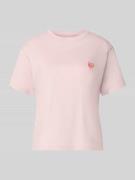 Jake*s Casual Regular Fit T-Shirt mit Motiv-Stitching in Hellrosa, Grö...