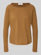 Rich & Royal Longsleeve mit Rollsaum in Cognac, Größe L