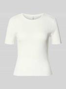 Only Slim Fit T-Shirt aus Baumwoll-Mix Modell 'TENNA' in Offwhite, Grö...