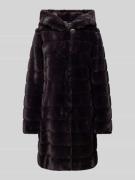 PETITE M. Mantel aus Kunstfell in Anthrazit, Größe 36