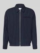 Lindbergh Modern Fit Hemdjacke mit Zweiwege-Reißverschluss in Dunkelbl...