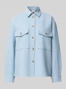 Jake*s Collection Relaxed Fit Bluse mit Brusttaschen in Bleu, Größe 32