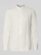 Scotch & Soda Regular Fit Leinenhemd mit Stehkragen in Offwhite, Größe...