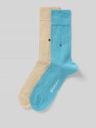Burlington Socken mit Logo-Applikation im 2er-Pack in Tuerkis, Größe 4...