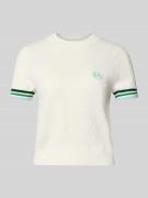 Marc Cain Regular Fit T-Shirt mit Woll-Anteil in Offwhite, Größe 34