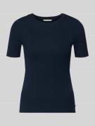 Tom Tailor Denim Slim Fit T-Shirt aus Baumwoll-Mix in Marine, Größe L
