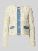 Liu Jo White Regular Fit Blazer in Bouclé-Optik in Offwhite, Größe 34