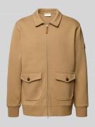 Gant Sweatjacke mit Pattentaschen Modell 'PONTE DI ROMA' in Camel, Grö...