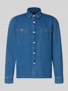 MAERZ Muenchen Hemdjacke aus Baumwoll-Leinen-Mix in Denim-Optik in Mar...