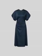 Victoria Beckham Midikleid mit Raffungen in Dunkelblau, Größe XS/S