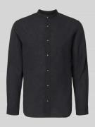 Jack & Jones Regular Fit Freizeithemd aus Baumwoll-Leinen-Mix in Black...