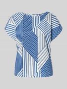 s.Oliver RED LABEL Regular Fit T-Shirt mit Allover-Muster in Bleu, Grö...