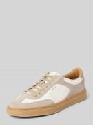 BOSS Low Top Sneaker aus echtem Rindsleder Modell 'KIERAN_TENN' in Bei...