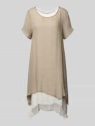 Apricot Knielanges Kleid aus Viskose-Mix in Sand, Größe L