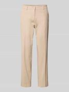 Cambio Straight Fit Stoffhose mit Bügelfalten Modell 'Karina' in Beige...