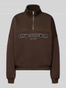 aim'n Sweatshirt mit Stehkragen und Reißverschluss in Dunkelbraun, Grö...