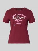 Tom Tailor Denim Regular Fit T-Shirt aus reiner Baumwolle in Bordeaux,...