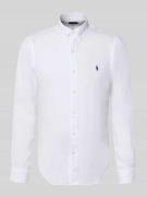 Polo Ralph Lauren Slim Fit Freizeithemd aus reinem Leinen in Weiss, Gr...