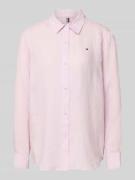 Tommy Hilfiger Relaxed Fit Langarmbluse aus reinem Leinen in Pink, Grö...
