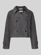 Marc O'Polo Regular Fit Trenchcoat aus echtem Ziegenleder in Anthrazit...