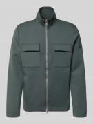 Marc O'Polo Regular Fit Sweatjacke aus Baumwoll-Mix in Oliv, Größe L