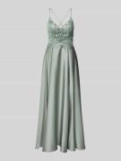 Laona Abendkleid mit Perlen und V-Ausschnitt in Hellgruen, Größe 32