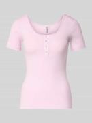 Pieces Slim Fit T-Shirt aus Bio-Baumwoll-Mix Modell 'KITTE' in Altrosa...