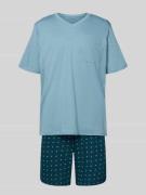 Schiesser Relaxed Fit Pyjama Set im kurzärmeliges Design Modell 'Comfo...