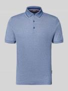 HECHTER PARIS Slim Fit Poloshirt mit Label-Detail in Blau, Größe L