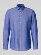 Jake*s Regular Fit Freizeithemd aus Leinen-Mix in Royal, Größe L