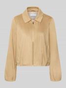 comma Regular Fit Blouson in Leder-Optik in Camel, Größe 36