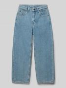 Garcia Straight Fit Jeans mit Label-Detail in Blau, Größe 140