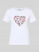 More & More T-Shirt mit Motiv-Print in Weiss, Größe 40