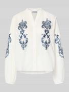 More & More Regular Fit Bluse mit floralem Stitching Modell 'Februar' ...