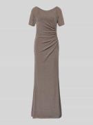 Vera Mont Abendkleid mit Raffungen in Taupe, Größe 40