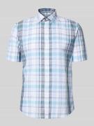 Jake*s Slim Fit Business-Hemd aus Leinen-Mix mit Kentkragen in Jeansbl...