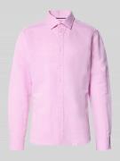 Jake*s Regular Fit Freizeithemd aus Leinen-Mix in Rosa, Größe L