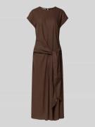 Scotch & Soda Leinenbluse mit V-Ausschnitt in Dunkelbraun, Größe 34