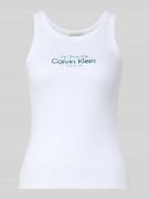 Calvin Klein Jeans Top mit Label-Stitching Modell 'CONTOUR' in Offwhit...